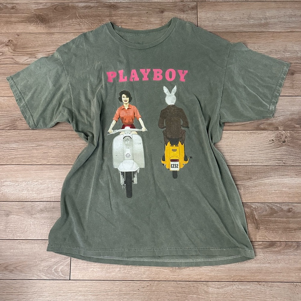 PLAYBOY Kids T-Shirt - Green with Pink Accents